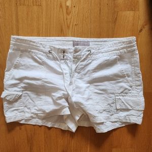NWOT Banana Republic Womens White Linen Cargo Tie Waist Shorts